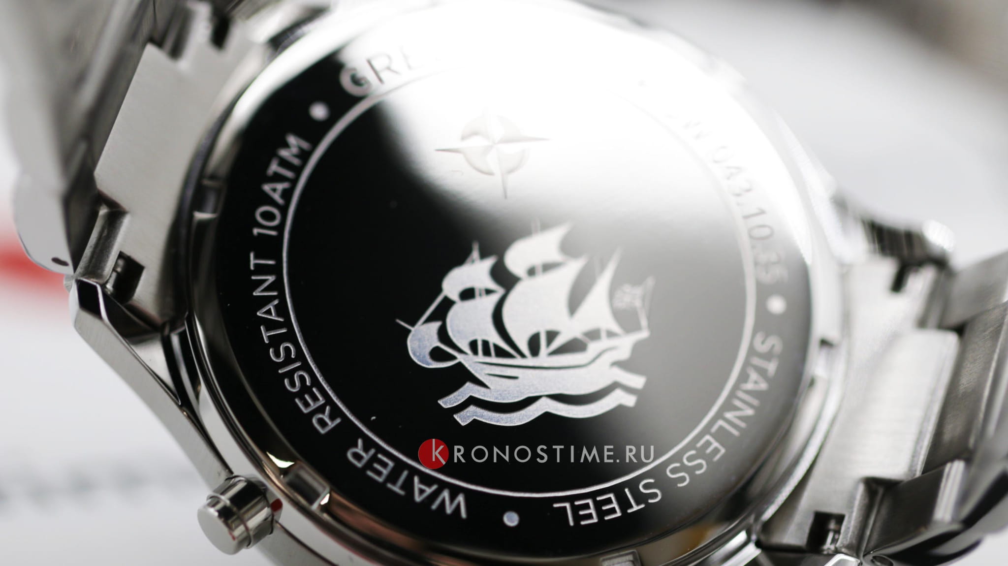 Greenwich Greenwich Skipper GW 043.10.35  - задняя крышка сталь металл корпуса, англия часы